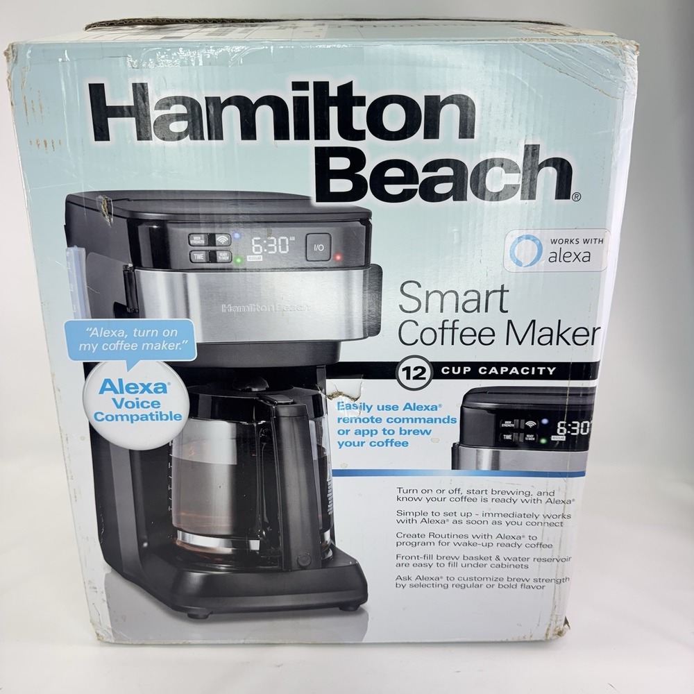 Hamilton Beach Smart 12 Cup Coffee Maker Works with Alexa 49350r